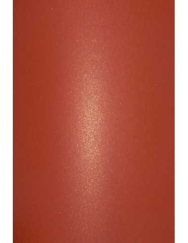 Hârtie decorativă colorată metalizată Aster Metallic 280g Ruby Gold auriu roșu 72x100 R125 1 buc.