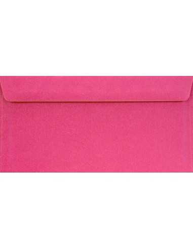 Koperta ozdobna gładka kolorowa DL 11x22 HK Burano Rosa Shocking ciemna różowa 90g