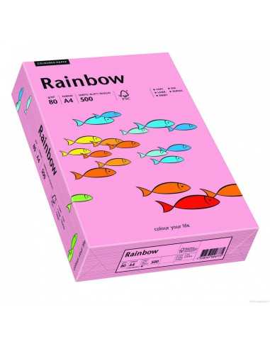Hârtie decorativă colorată simplă Rainbow 160g R55 roz buc. 250A4