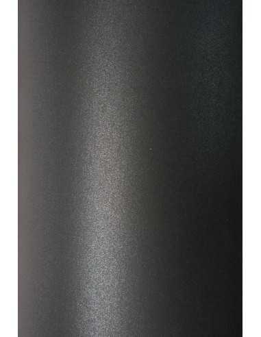 Hârtie decorativă colorată metalizată Aster Metallic 120g Black negru buc. 10A4