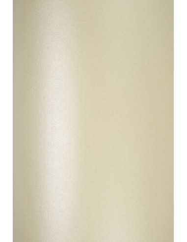 Hârtie decorativă colorată metalizată Majestic 120g Candelight Cream ecru buc. 10A4