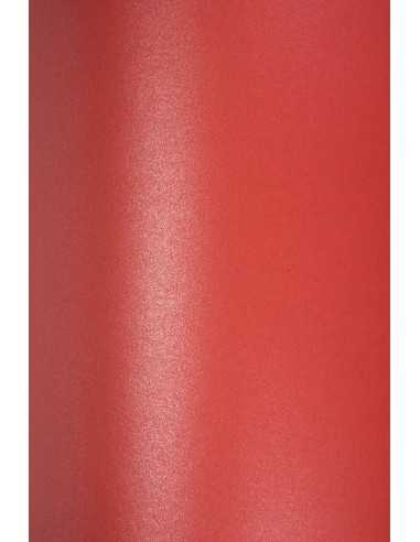 Hârtie decorativă colorată metalizată Majestic 120g Emporer Red roșu buc. 10A4