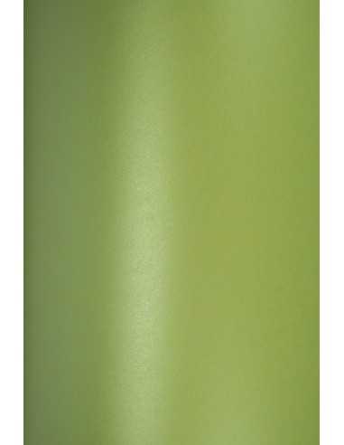Hârtie decorativă colorată metalizată Majestic 120g Satin Lime verde deshis  buc. 10A4