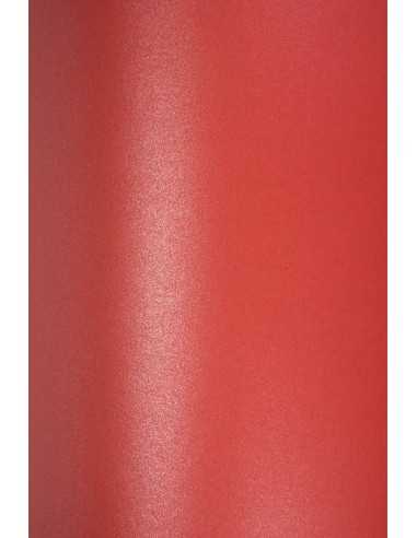 Hârtie decorativă colorată metalizată Majestic 250g Emporer Red roșu buc. 10A4