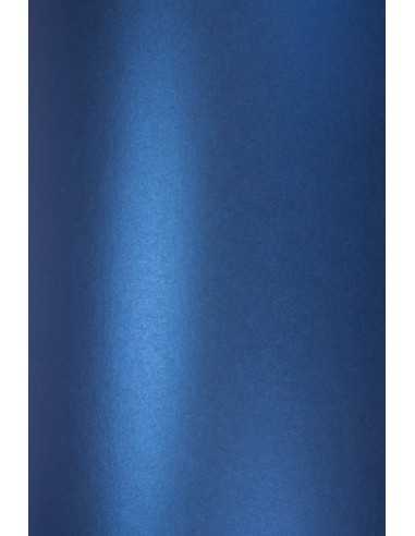 Hârtie decorativă colorată metalizată Majestic 250g Satin Blue albastru închis buc. 10A4