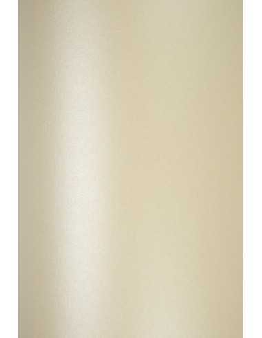 Hârtie decorativă colorată metalizată Majestic 290g Candelight Cream ecru buc. 10A4