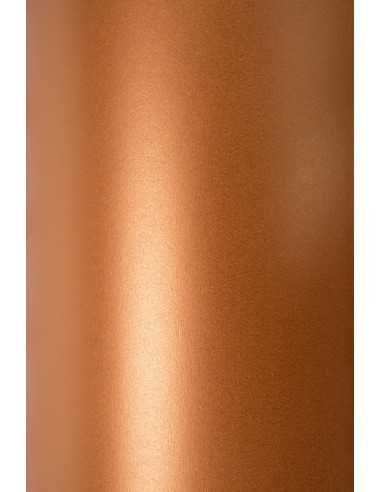 Hârtie decorativă colorată metalizată Sirio Pearl 125g Copperplate maro buc. 10A4