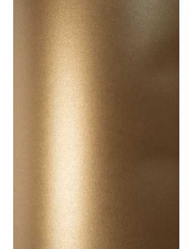 Hârtie decorativă colorată metalizată Sirio Pearl 125g Fusion Bronze maro buc. 10A4