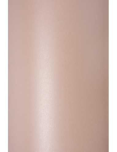 Hârtie decorativă colorată metalizată Sirio Pearl 125g Misty Rose roz buc. 10A4