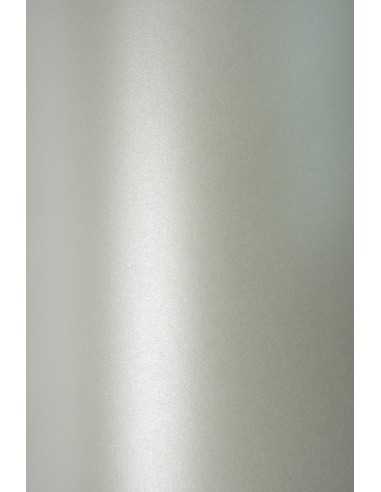 Hârtie decorativă colorată metalizată Sirio Pearl 125g Platinum argint buc. 10A4