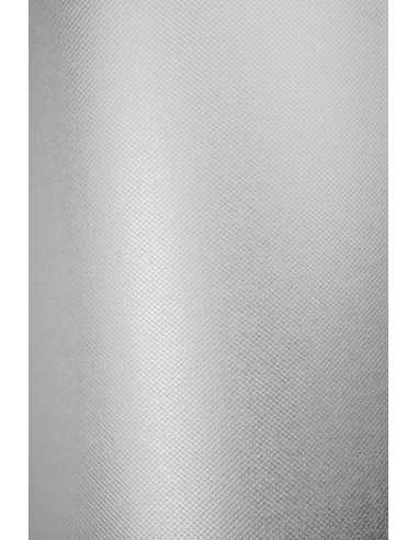 Hârtie decorativă colorată pe o singură față metalizată Constellation Jade 215g Intreccio alb buc. 10A4