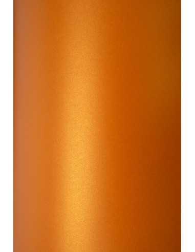 Hârtie decorativă colorată metalizată Sirio Pearl 300g Orange Glow portocaliu buc. 10A4