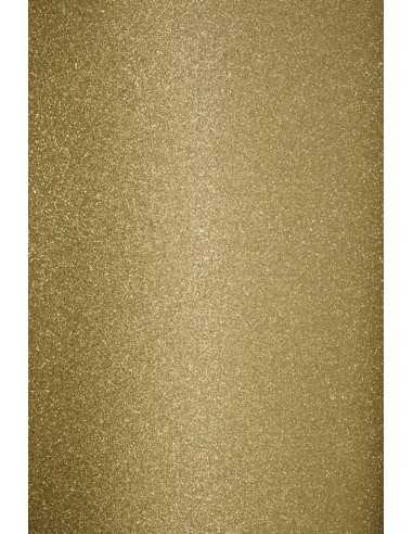 Hârtie decorativă colorată o parte glitterată autoadeziv auriu 150g buc. 10A4