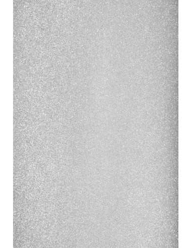 Hârtie decorativă colorată o parte glitterată autoadeziv argint 150g buc. 10A4