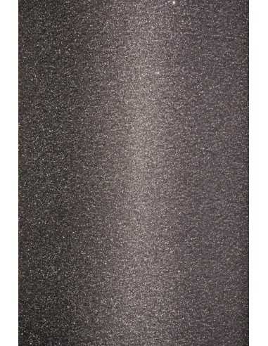 Hârtie decorativă colorată o parte glitterată autoadeziv gri inchis 150g buc. 10A4