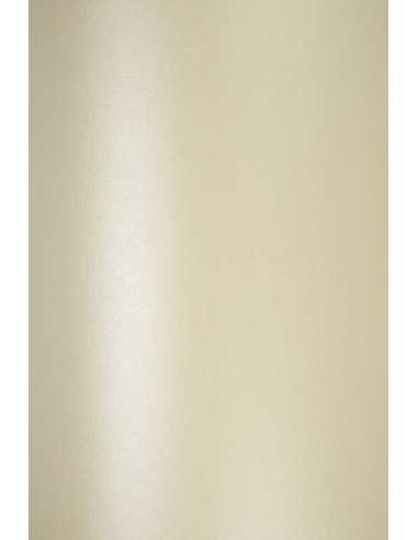 Hârtie decorativă colorată metalizată Majestic 120g Candelight Cream ecru buc. 10A5