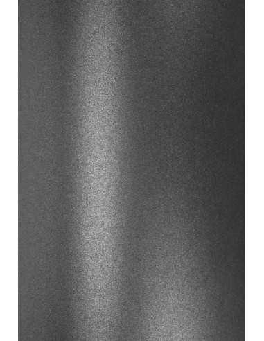 Hârtie decorativă colorată metalizată Majestic 120g Antracyt negru buc. 10A5