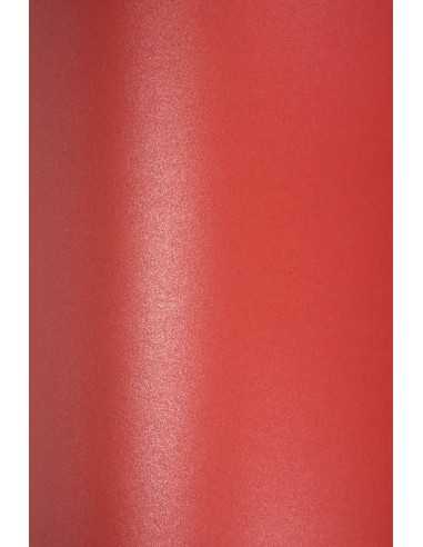 Hârtie decorativă colorată metalizată Majestic 120g Emporer Red roșu buc. 10A5