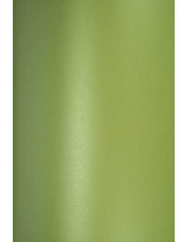 Hârtie decorativă colorată metalizată Majestic 120g Satin Lime verde deshis  buc. 10A5