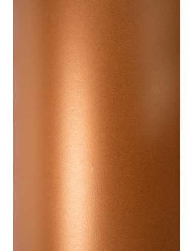 Hârtie decorativă colorată metalizată Sirio Pearl 125g Copperplate maro buc. 10A5