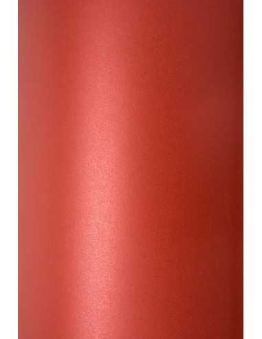 Hârtie decorativă colorată metalizată Sirio Pearl 125g Red Fever roșu buc. 10A5