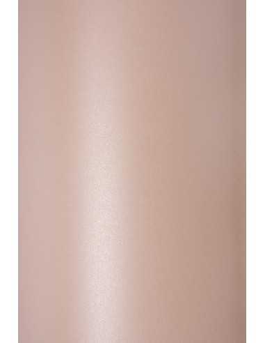 Hârtie decorativă colorată metalizată Sirio Pearl 125g Misty Rose roz buc. 10A5