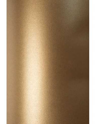Hârtie decorativă colorată metalizată Sirio Pearl 230g Fusion Bronze maro buc. 10A5