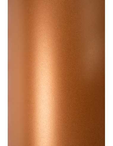 Hârtie decorativă colorată metalizată Sirio Pearl 300g Copperplate maro buc. 10A5
