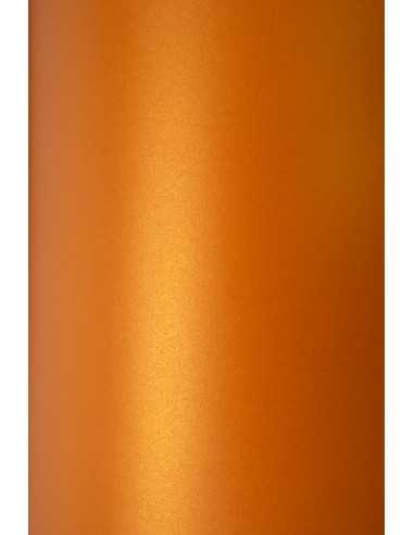 Hârtie decorativă colorată metalizată Sirio Pearl 300g Orange Glow portocaliu buc. 10A5