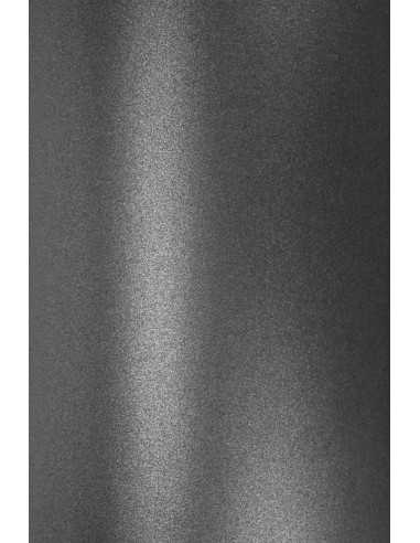 Hârtie decorativă colorată metalizată Majestic 120g Antracyt negru 72x102 R250 1 buc.