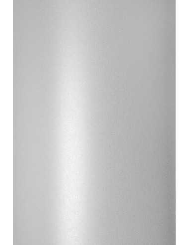 Hârtie decorativă colorată metalizată Sirio Pearl 125g Ice White alb 72x102 R250 1 buc.