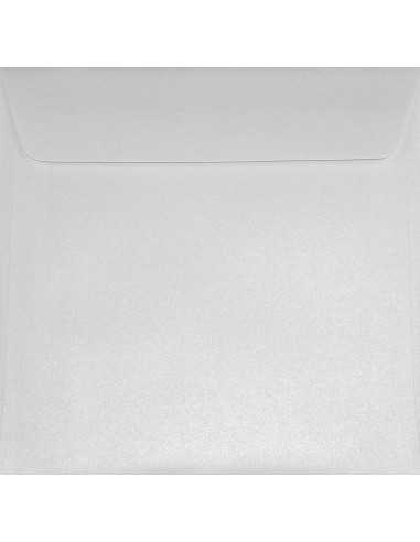 Plicuri perlă decorativă metalizată pătrate K4 17x17 HK Sirio Ice White alb 125g
