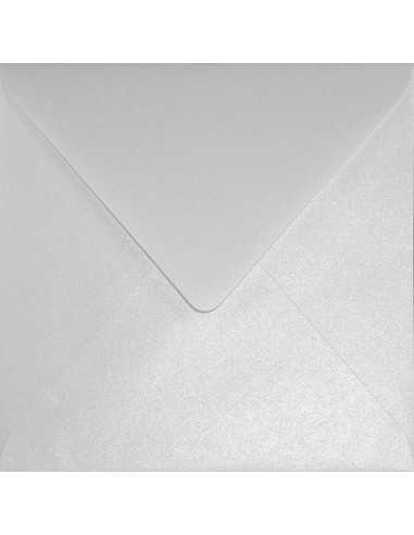 Plicuri perlă decorativă metalizată pătrate K4 15,5x15,5 NK Sirio Pearl Ice White alb 110g
