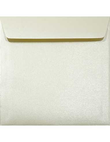 Plicuri perlă decorativă metalizată pătrate K4 15,6x15,6 NK Majestic Candelight Cream ecru 120g