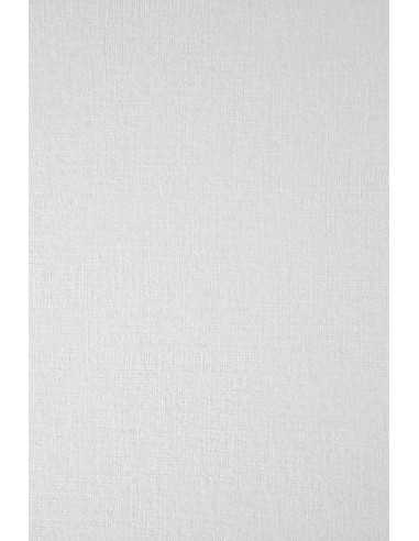 Hârtie decorativă texturată Elfenbens 185g Linen 203 țesătură de in White alb 61x86 R100 1 buc.