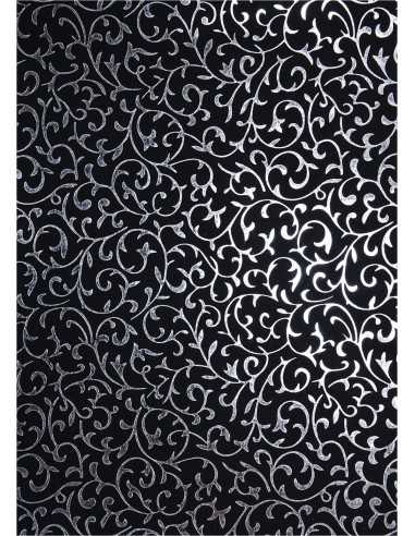 Hârtie decorativă neagru - dantelă argintie 18x25 5buc.