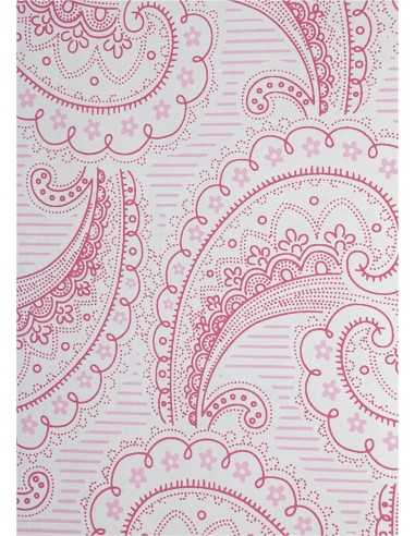 Hârtie decorativă cu model arabesc - roz 18x25 5buc.