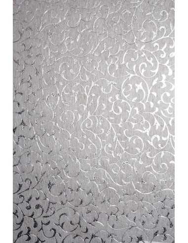 Hârtie decorativă căptuțeală alb - dantelă argintie 19x29 5buc.