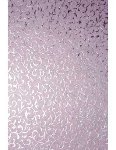 Hârtie decorativă căptuțeală roz deschis - dantelă argintie 19x29 5buc.