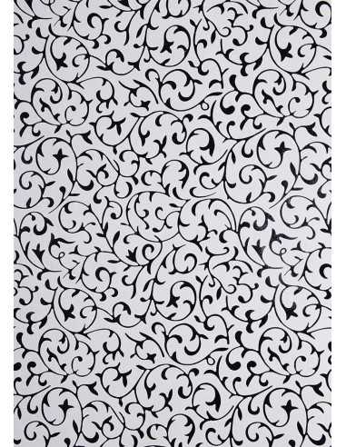 Hârtie decorativă alb - dantelă neagră 56x76 1 buc.