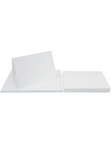 Set de hârtie simplă decorativă Lessebo 240g alb cu pliere + plicuri C6 Lessebo alb buc. 25