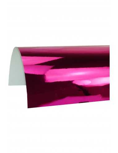 Hârtie decorativă simplă oglindă Mirror 270g Pink roz închis 100x70 1 buc.
