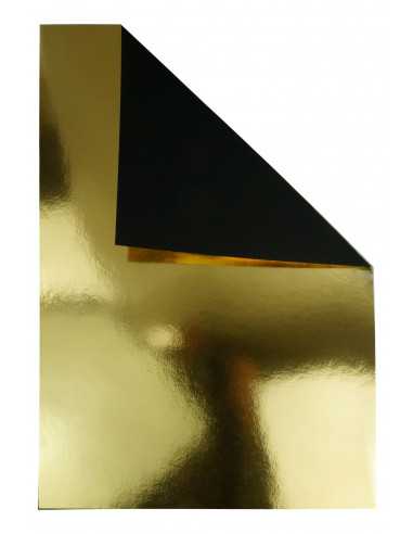 Hârtie decorativă simplă oglindă Mirror 260g auriu fond negru 68x97 1 buc.