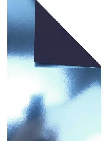 Hârtie decorativă simplă oglindă Mirror 260g argintiu fond albastru marin buc. 10A3