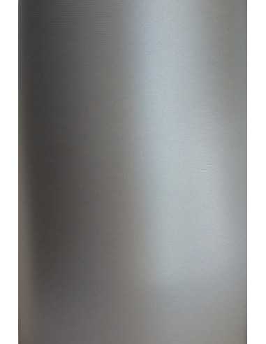 Hârtie decorativă colorată metalizată cu nervuri Majestic 250g Moonlight Silver Lines argint 72x102 R125 1 buc.