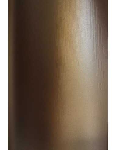 Hârtie decorativă colorată metalizată cu nervuri Sirio Pearl  300g Fusion Bronze maro 72x102 R100