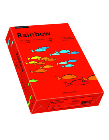 Hârtie decorativă colorată simplă Rainbow 160g R28 roșu buc. 250A4