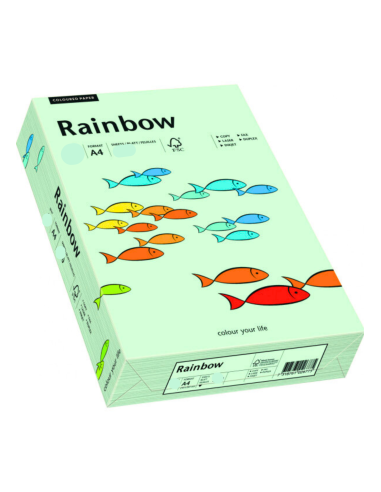 Hârtie decorativă colorată simplă Rainbow 160g R75 mentă buc. 250A4