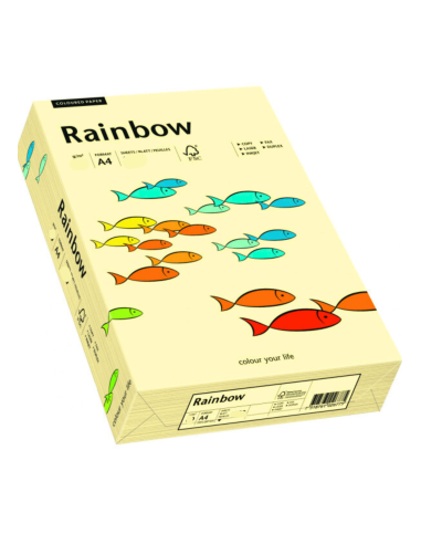 Hârtie decorativă colorată simplă Rainbow 160g R06 fildeț buc. 250A4