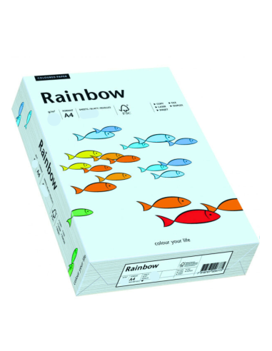 Hârtie decorativă colorată simplă Rainbow 80g R82 albastru deshis buc. 500A4